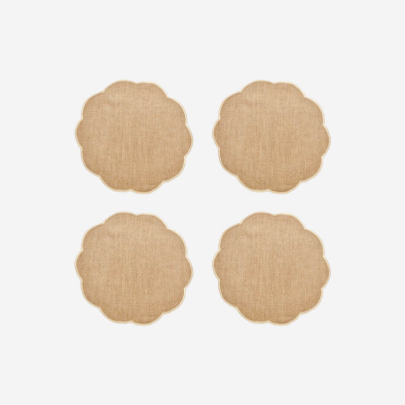 Bonadea Scallop Coaster Sand - Set of 4