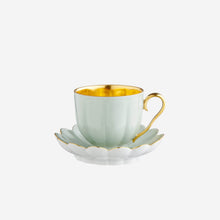 Load image into Gallery viewer, Melon Teacup & Saucer Celadon