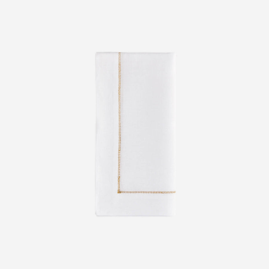 Bonadea Infinity Hemstitch Gold Dinner Napkin