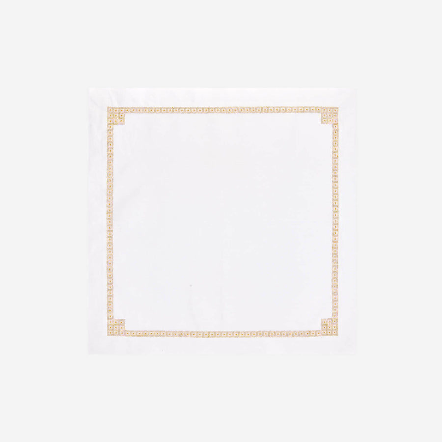 Bonadea Daisy Chain Hemstitch Gold Napkin