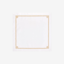Load image into Gallery viewer, P&J Daisy Chain Hemstitch Gold Dinner Napkin