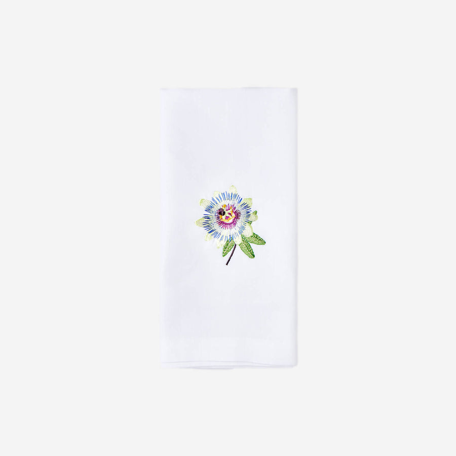 Marie de Fels Passion Flower Embroidered Napkin