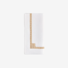 Load image into Gallery viewer, P&J Daisy Chain Hemstitch Gold Dinner Napkin