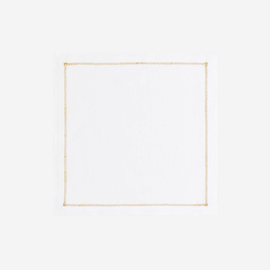 Bonadea Infinity Hemstitch Gold Cocktail Napkin