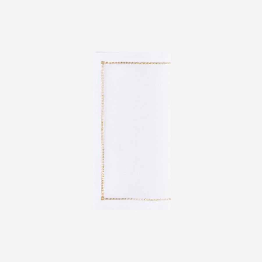 Bonadea Infinity Hemstitch Gold Cocktail Napkin