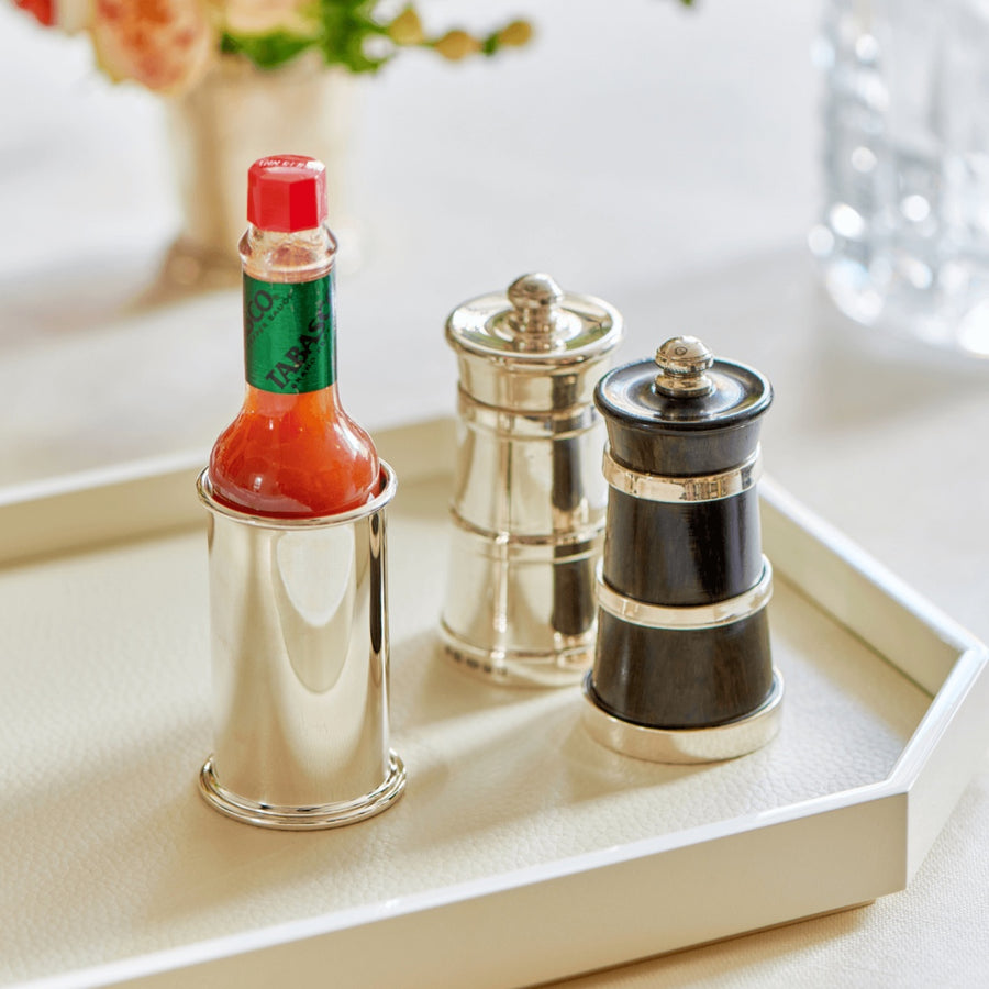 Bonadea Blackwood and Silver Salt & Pepper Grinder Set