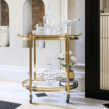 Load image into Gallery viewer, An Antique Brass Drinks Trolley