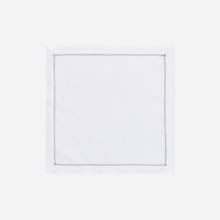Load image into Gallery viewer, Infinity Hemstitch Silver Cocktail Napkin