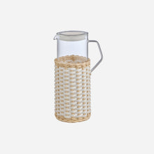 Load image into Gallery viewer, Marseille Leather & Rattan Glass White Pitcher - 1.2L