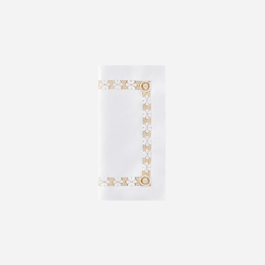 Bonadea Margarita Hemstitch Gold Tea Napkin