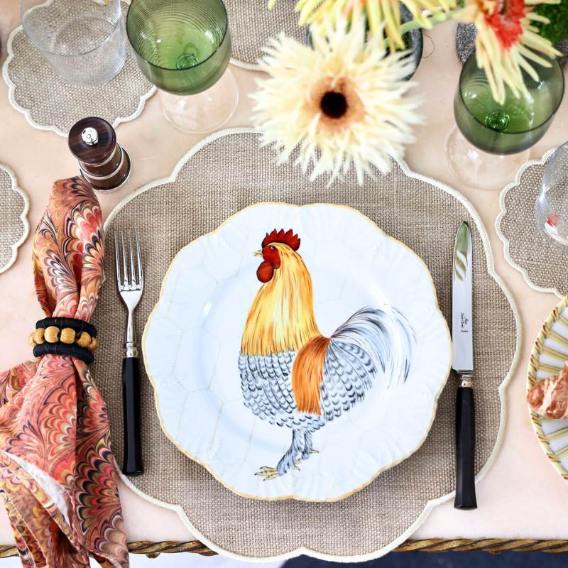 Bonadea Scallop Placemat Sand Jute and Linen