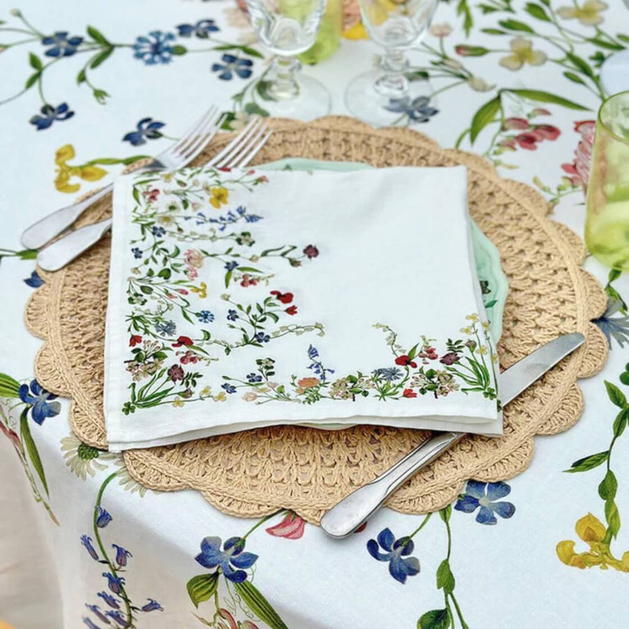 Summerill & Bishop Botanical Wildflower Linen Napkin