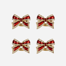 Load image into Gallery viewer, Bow Napkin Ring Ruby - Set of 4