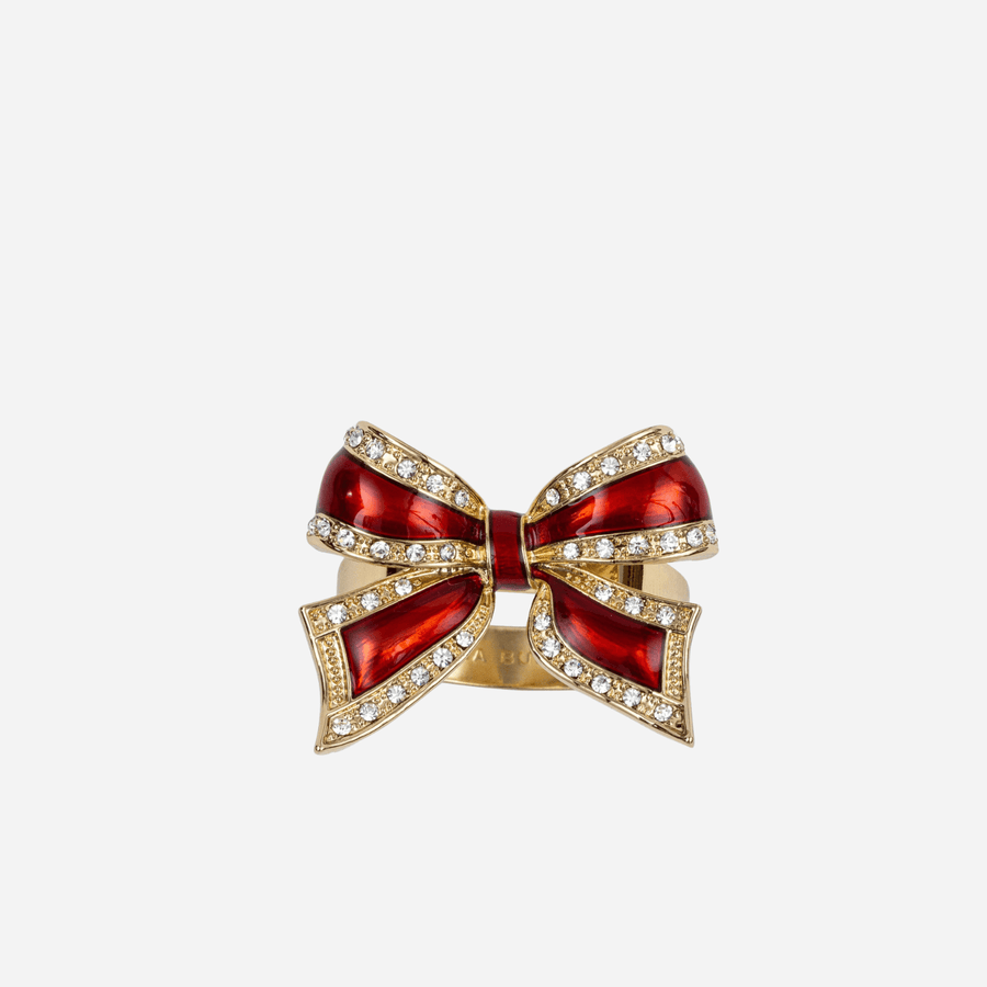 Joanna Buchanan Bow Napkin Ring Ruby - Set of 4