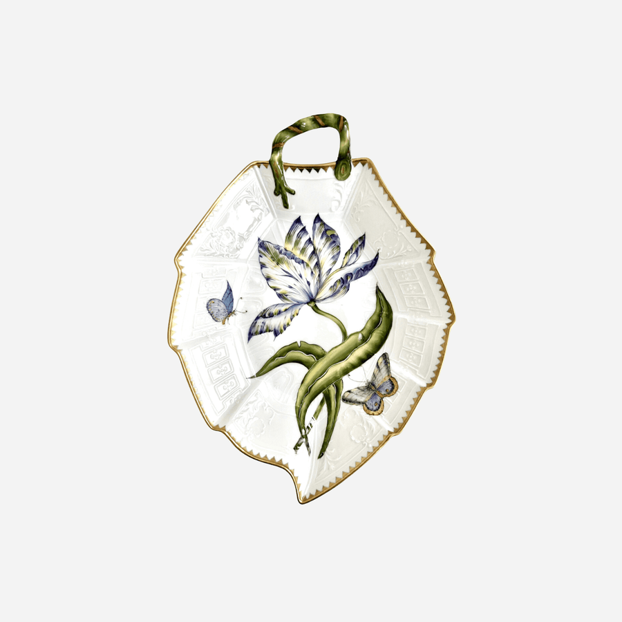 Anna Weatherley Old Master Tulips Violet Leaf Dish