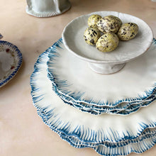 Load image into Gallery viewer, blue rim hand painted  plate