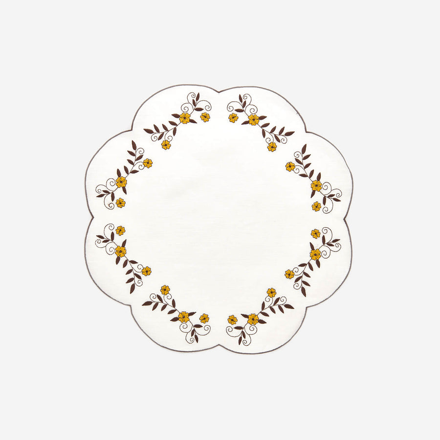 Los Encajeros Mustard Flower Placemat - Set of 4