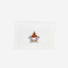 Load image into Gallery viewer, Set of Six Pagoda Embroidered Cocktail Napkins