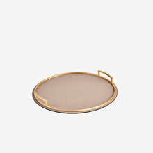 Load image into Gallery viewer, Defile Medium Round Leather Tray Dove