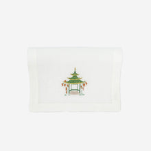Load image into Gallery viewer, Set of Six Pagoda Embroidered Cocktail Napkins