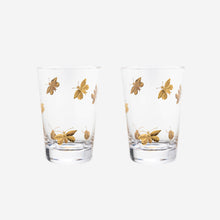Load image into Gallery viewer, Firefly Large Tumbler hand engraved crystal with gold artel bonadea