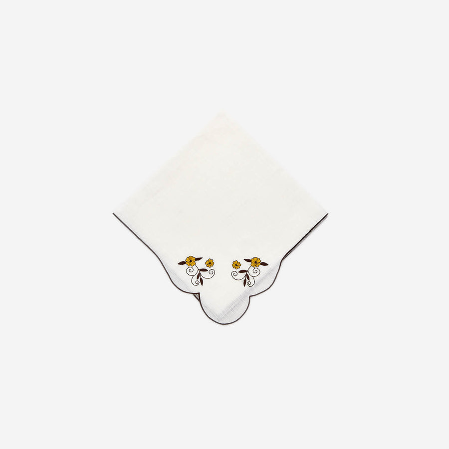 Los Encajeros Mustard Flower Napkins - Set of 4