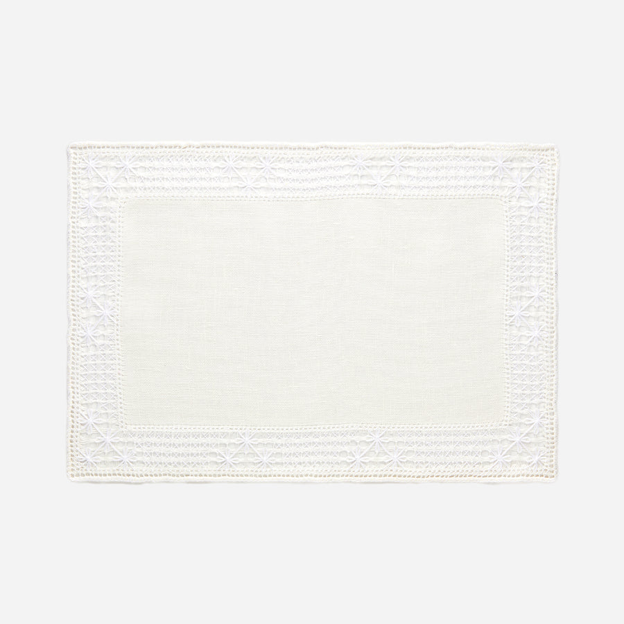 Bonadea Mozzano Embroidered Placemat White
