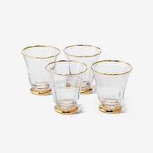 Load image into Gallery viewer, AERIN Sophia Set of Four Gold Rimmed Tumblers - BONADEA