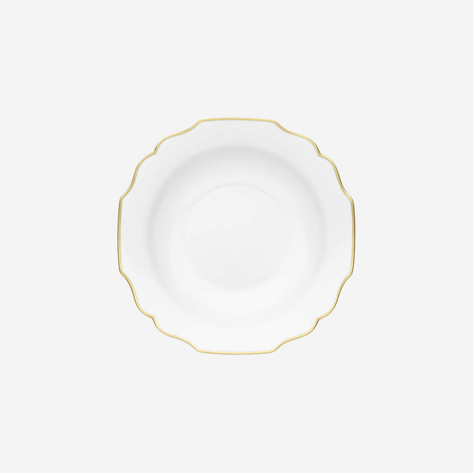 Augarten Wien 1718 - Belvedere White & Gold Soup Plate - BONADEA