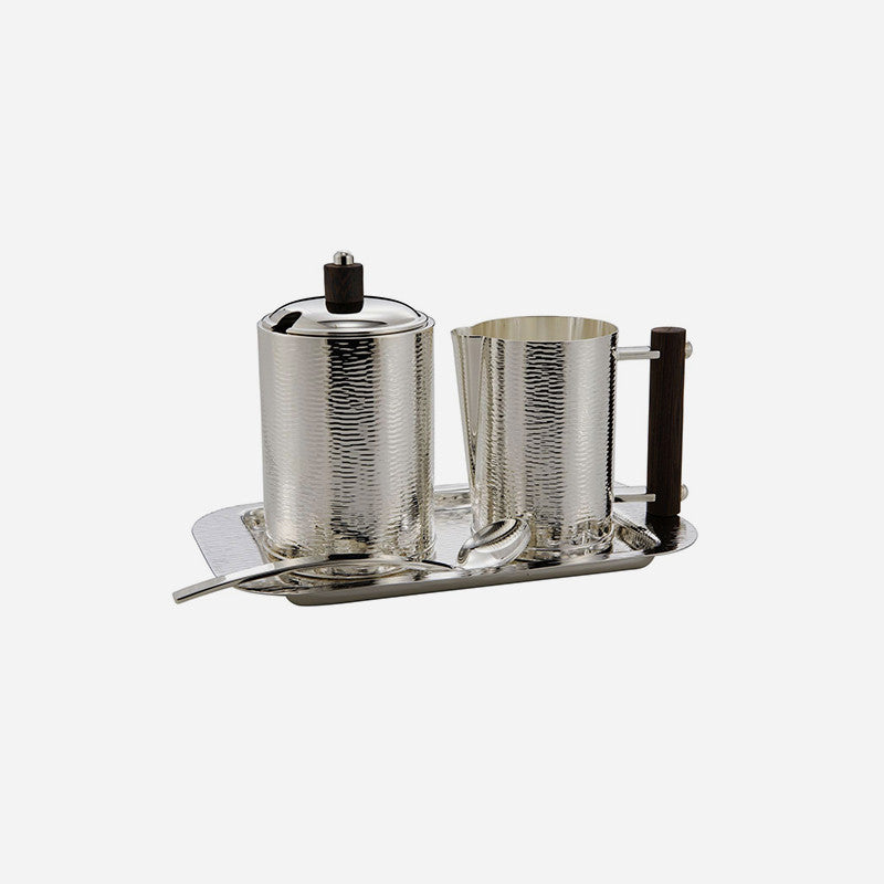 Zanetto Ebony Silver Plated Breakfast Set