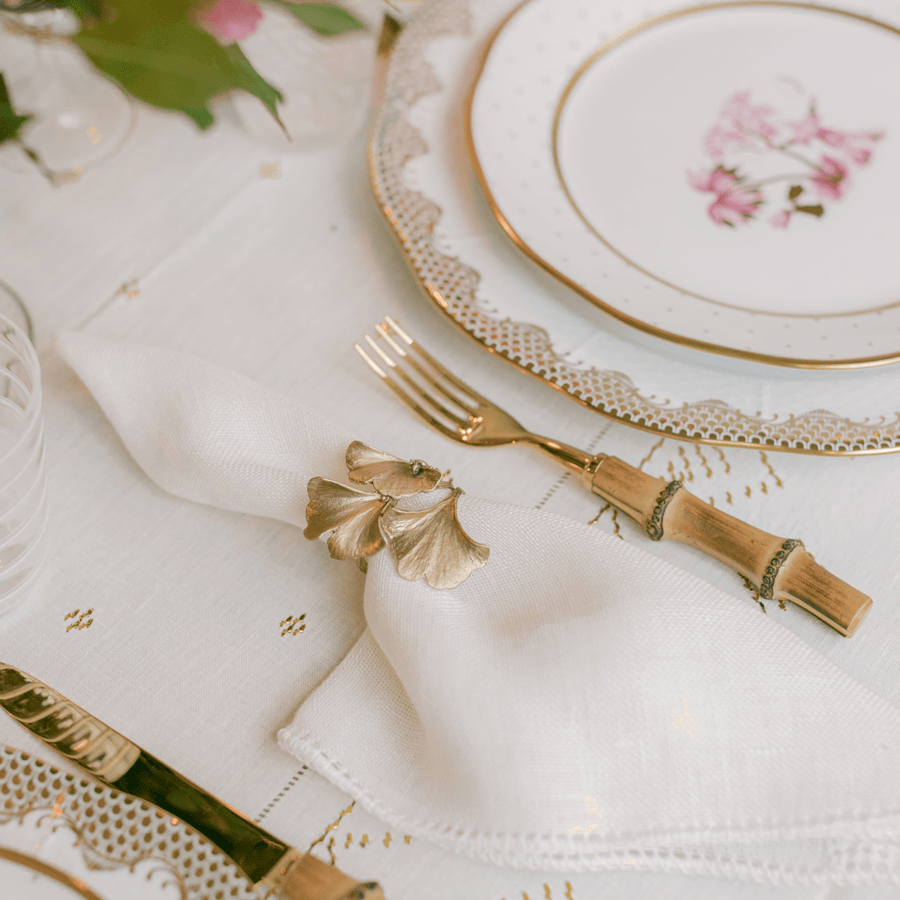 Bonadea Gingko Napkin Ring - Set of 4