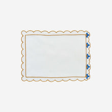 Load image into Gallery viewer, Blue Flower Cocktail Napkin - Set of 4