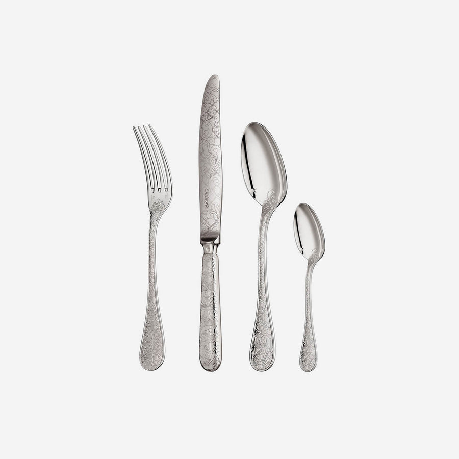Christofle Jardin d'Eden 4-Piece Silver Plated Cutlery Set