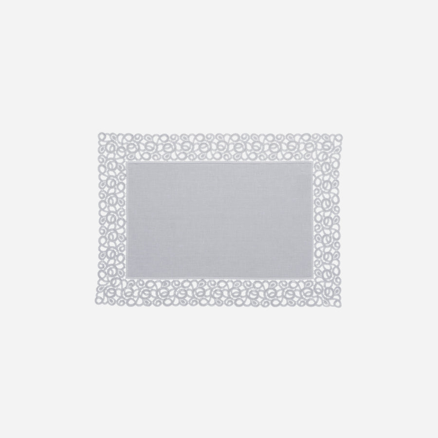 Weissfee Florence White Lace Trim Placemat