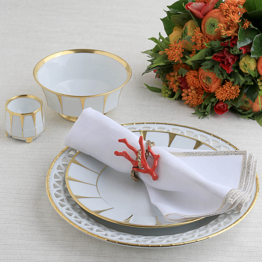 L'Objet Coral Gold Napkin Ring - Set of 4