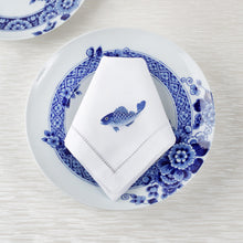 Load image into Gallery viewer, Sibona Marina Blue Fish Hand-embroidered Dinner Napkin - BONADEA