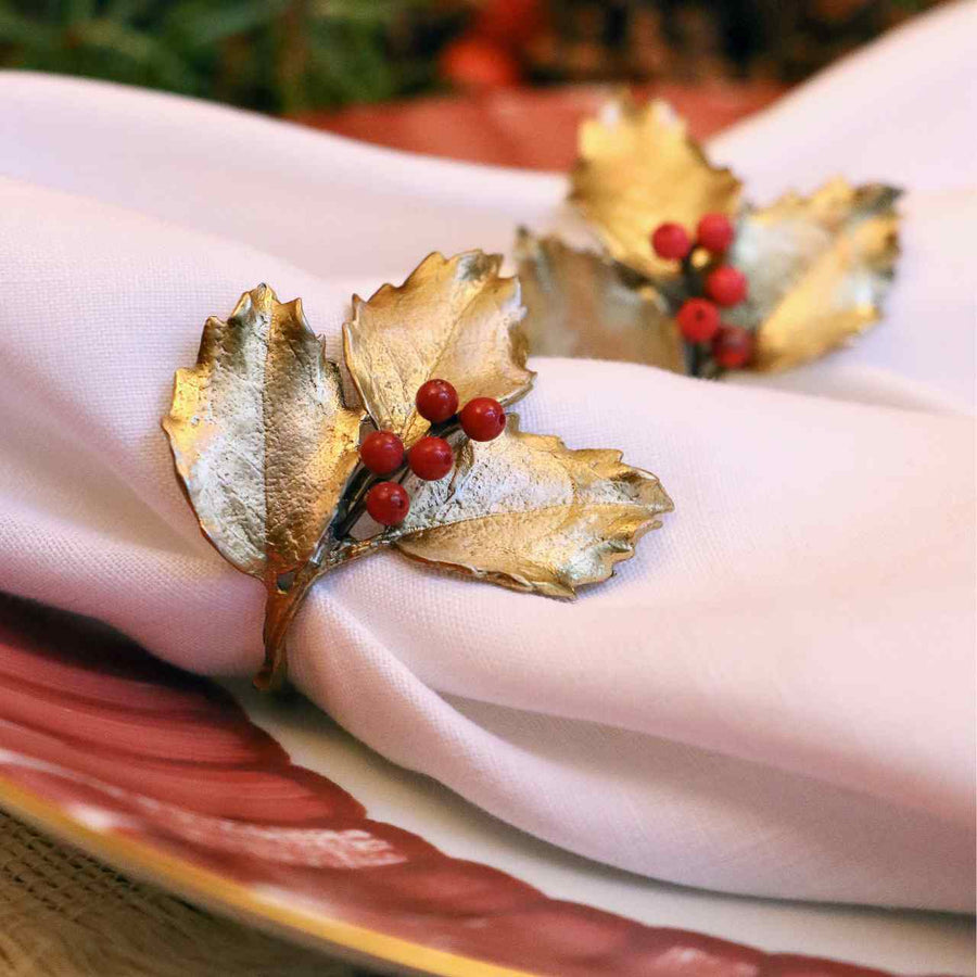 Bonadea Holly Napkin Ring - Set of 4