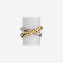 Load image into Gallery viewer, L'Objet - Deco Twist Set of 4 Gold & Platinum Napkin Rings