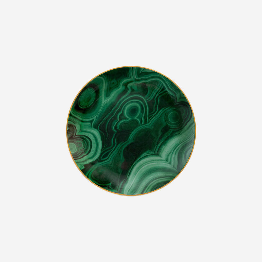 L'Objet Malachite Canape Plates - Set of 4