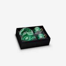 Load image into Gallery viewer, Malachite teacup and saucer - Set of 2