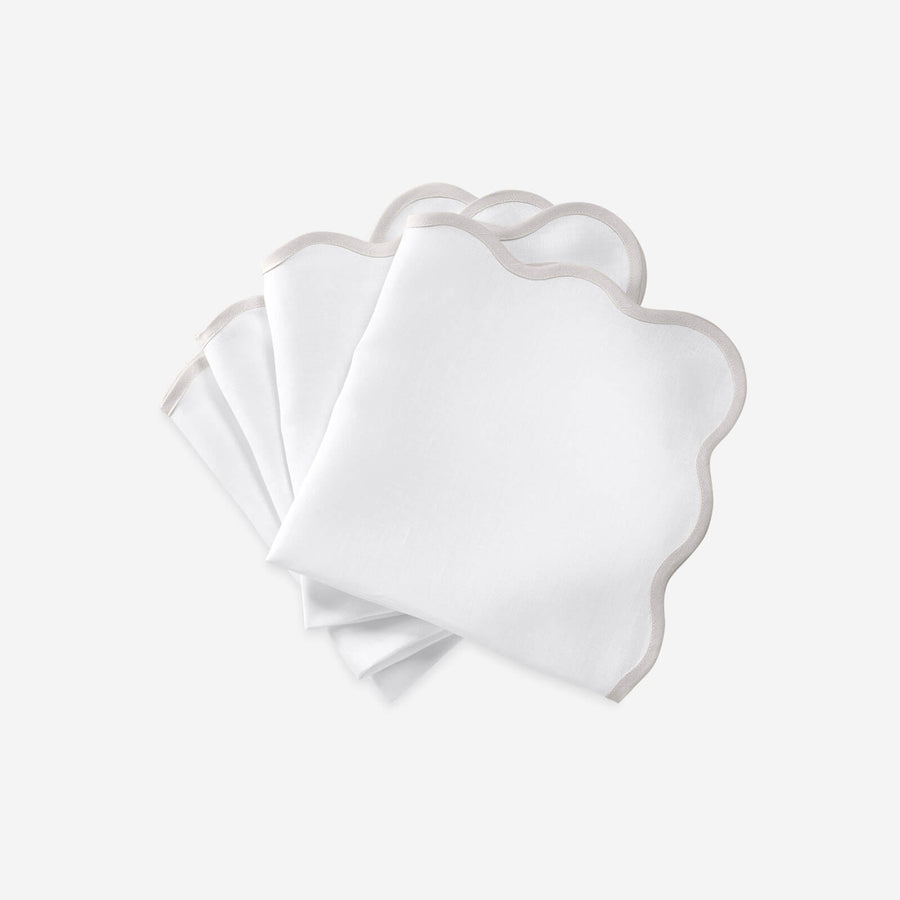 Matouk Set of Four Grey Scallop Napkins