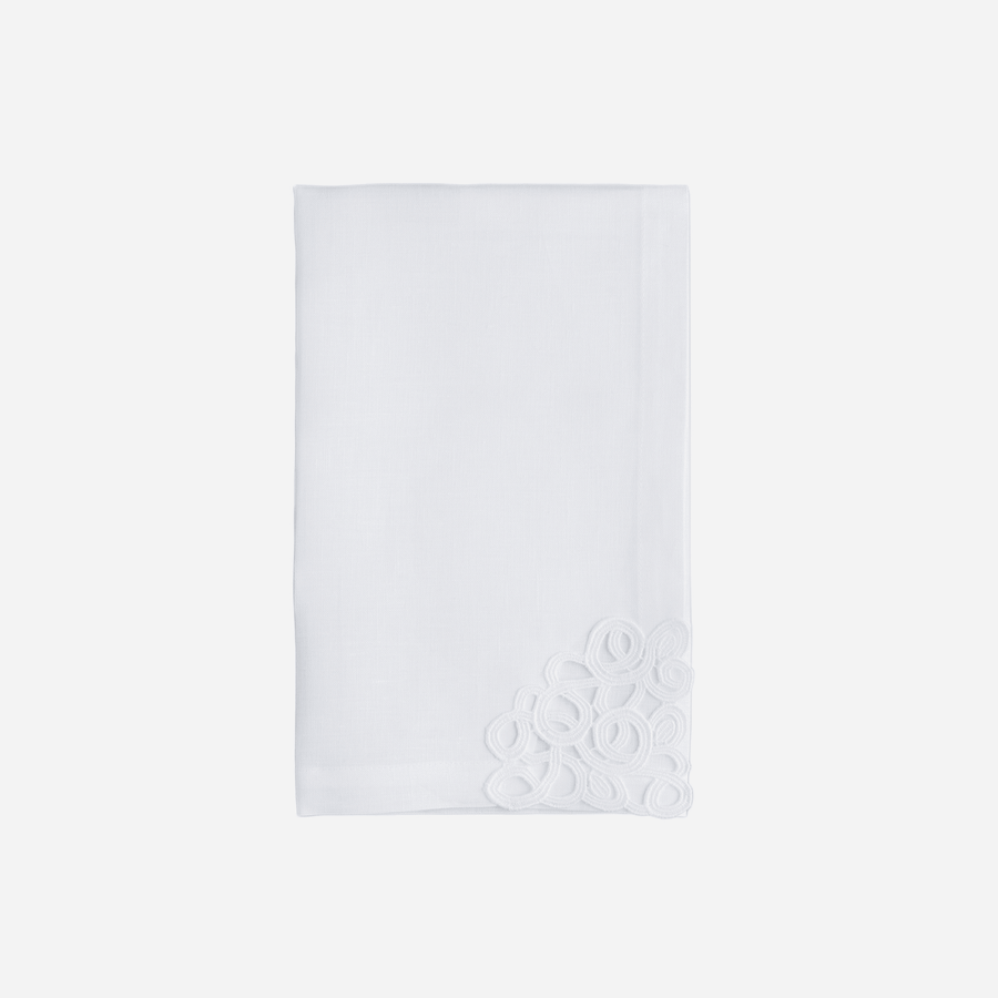 Weissfee Florence White Lace Corner Napkin