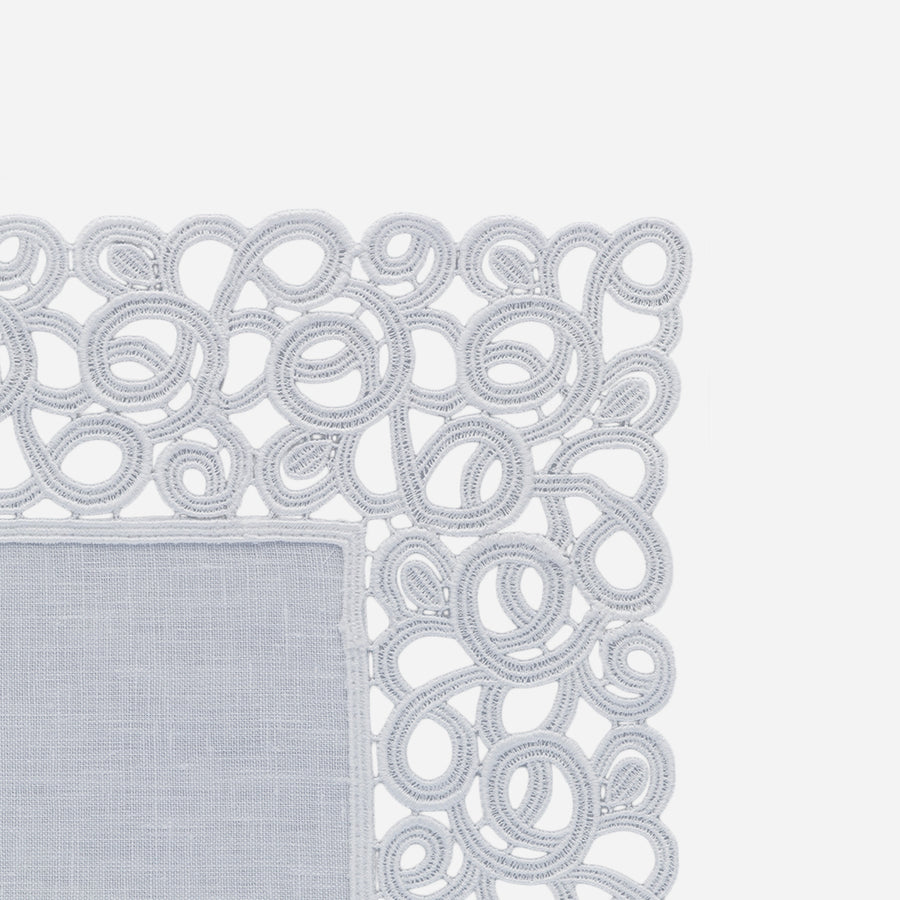 Weissfee Florence White Lace Trim Placemat