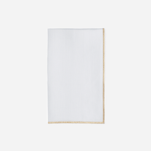Load image into Gallery viewer, Weissfee Belmont Diner Napkin in White & Gold Linen