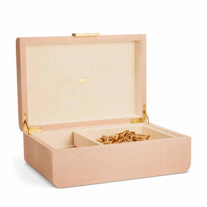 Modern Shagreen Large Jewelry Box Blush
