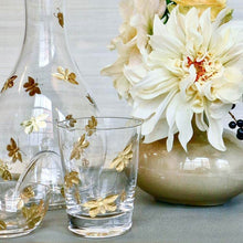 Load image into Gallery viewer, Firefly Tumbler hand engraved crystal with gold artel bonadea