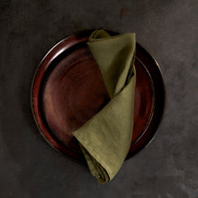 Load image into Gallery viewer, Olive Linen Sateen Napkins - Set of 4