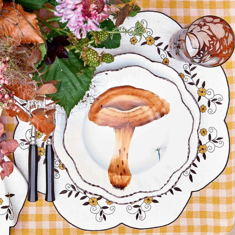 Los Encajeros Mustard Flower Placemat - Set of 4