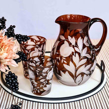 Load image into Gallery viewer, Verdure Large Tumbler Walnut Handengraved Crystal Artel