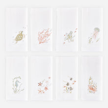 Load image into Gallery viewer, Under the Sea Hand-Embroidered Napkin - Set of 8
